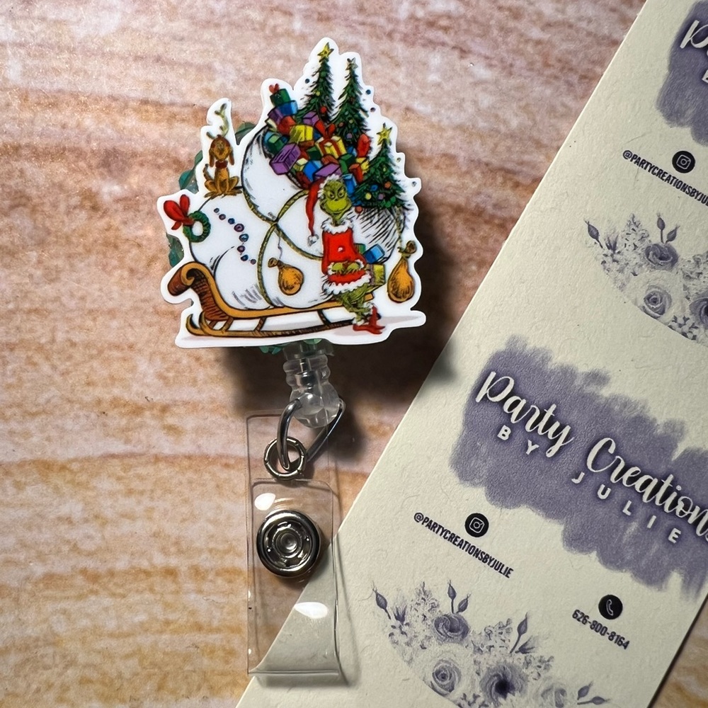 Grinch Badge Reel